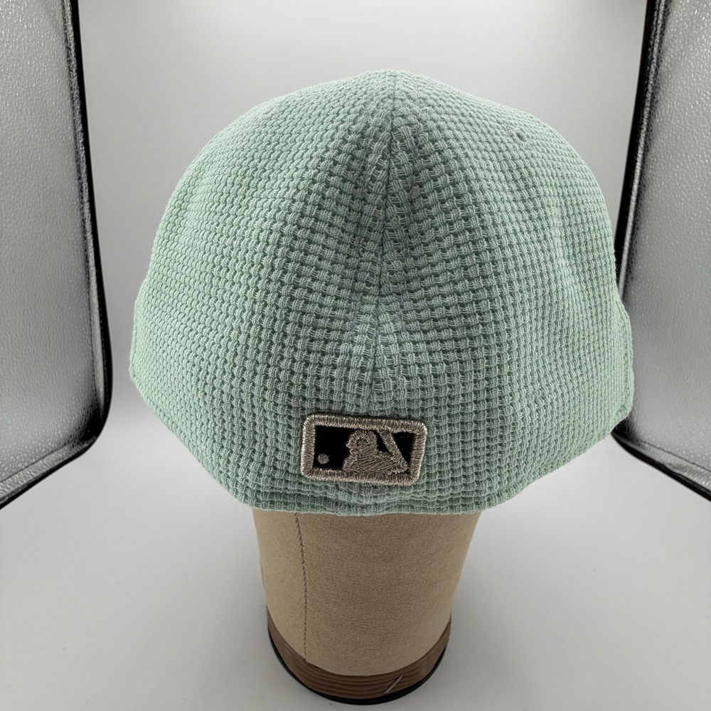 Chicago Cubs Thermal Knit Hat New Era 59Fifty Mint Green Black Fitted 7 1/2 NEW - Picture 6 of 12